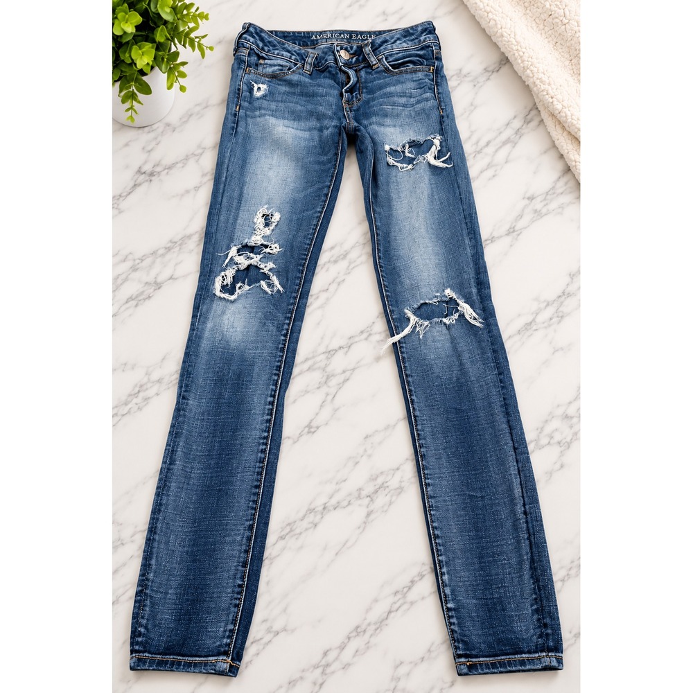 American Eagle Outfitters Artist Jeans Womens 4  Blue Stretch Denim